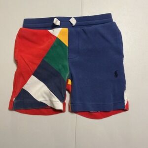 Polo Ralph Lauren Shorts Kid 4T Colorblock Cotton Knit Drawstring Preppy Sporty